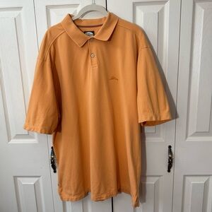 Tommy Bahama Orange Polo Shirt 100% Cotton Short Sleeve Collared Mens Size XL